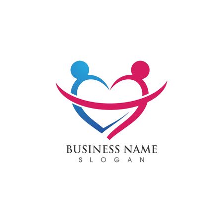 Family Love care  logo Vector icon illustration designのイラスト素材
