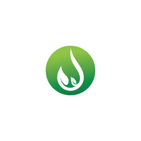 Water drop and  leaf symbol  Logo Template vector illustration designのイラスト素材