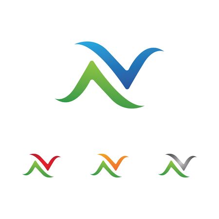 N Letter Logo Template vector icon illustration designのイラスト素材