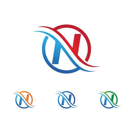 N Letter Logo Template vector icon illustration designのイラスト素材