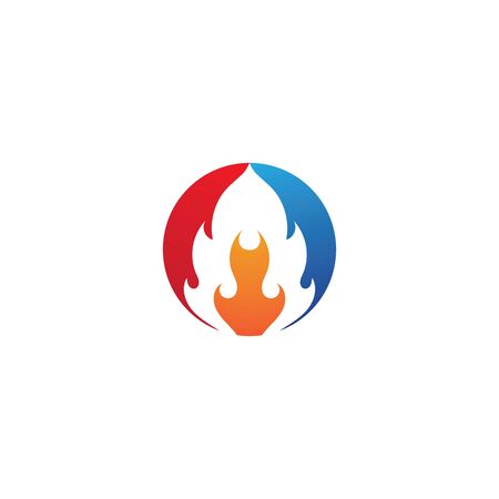 Fire flame Logo Template vector icon Oil, gas and energy logo conceptのイラスト素材