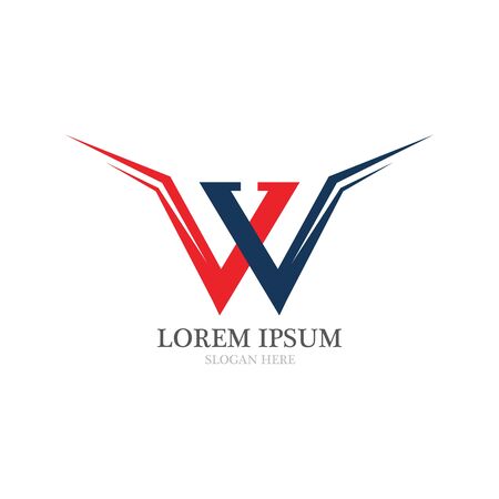 W Letter Logo Template vector illustration designのイラスト素材