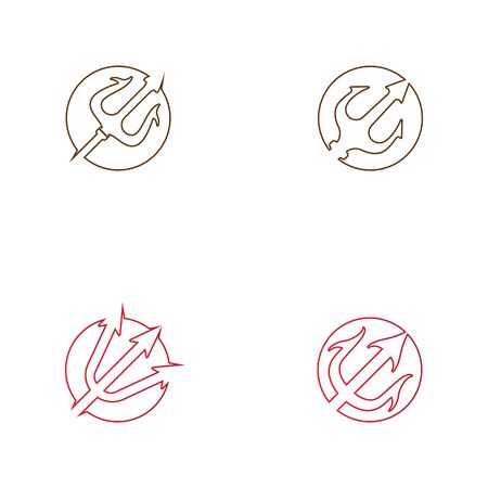 Trident Logo Template vector icon illustration designのイラスト素材