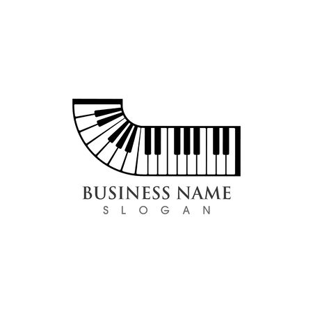 Piano logo icon vector ilustration templateのイラスト素材