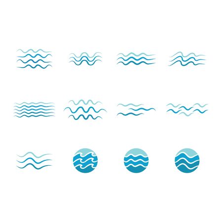 Water wave icon vector illustration design logoのイラスト素材