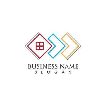 Home logo and symbol line vector imageのイラスト素材