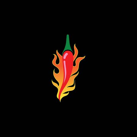 Red hot natural chili icon Template vector Illustrationのイラスト素材