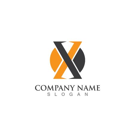 X Letter Logo Template vector icon illustration designのイラスト素材