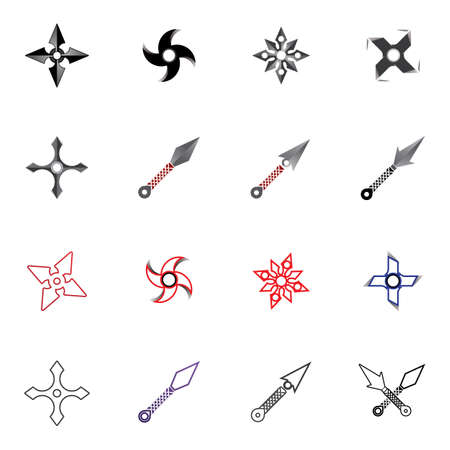 ninja weapons vector  and symbolのイラスト素材