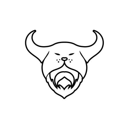 viking head logo and symbol vectorのイラスト素材