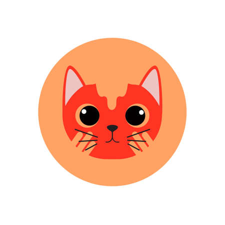 cat cute head logo vectorのイラスト素材