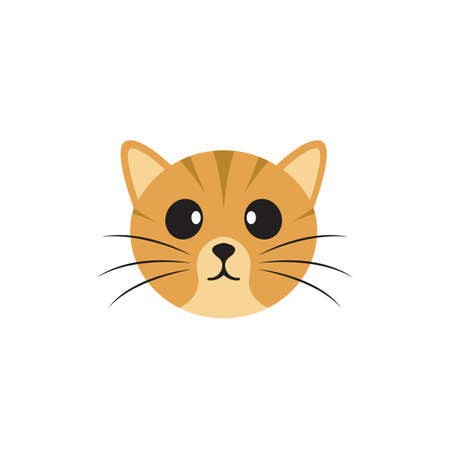 cat cute head logo vectorのイラスト素材