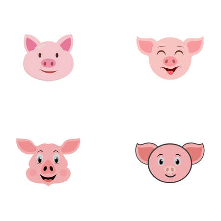 pig head vector iconのイラスト素材