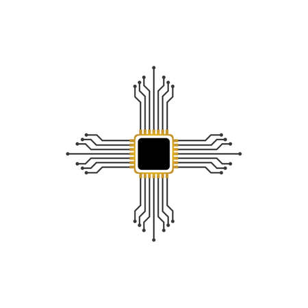 Circuit processor symbol and icon vectorのイラスト素材