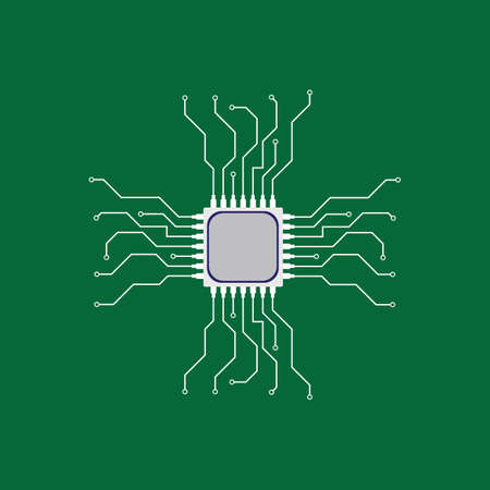 Circuit processor symbol and icon vectorのイラスト素材