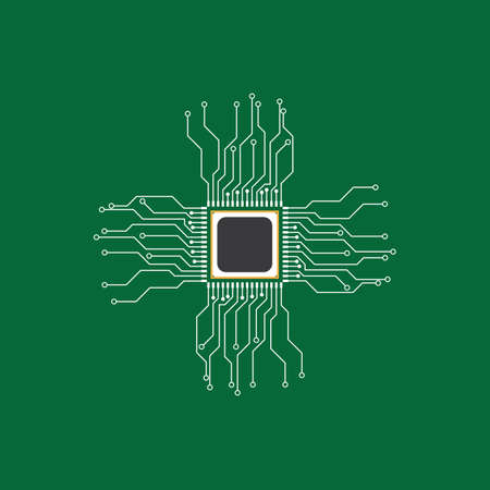 Circuit processor symbol and icon vectorのイラスト素材
