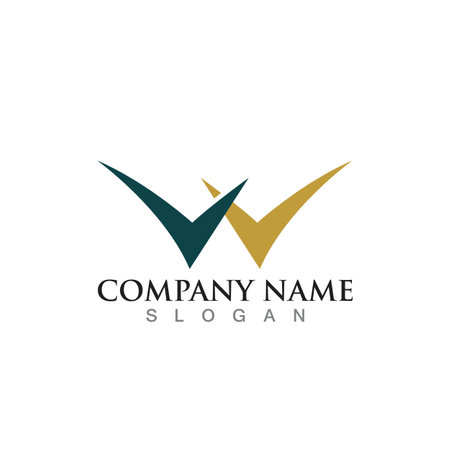 W Letter Logo Template vector illustration designのイラスト素材