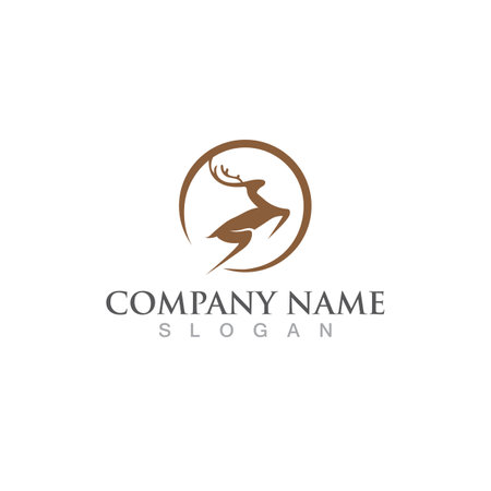 Deer Logo Template vector icon illustration designのイラスト素材