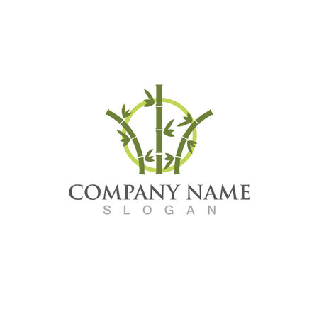 Bamboo Logo Template vector icon illustration designのイラスト素材