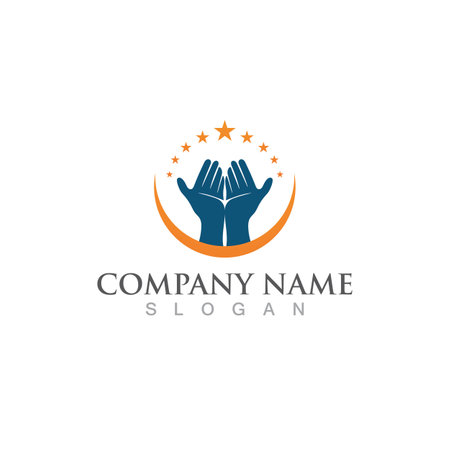 hand help care logo and symbol vectorのイラスト素材