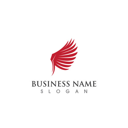 Wing bird logo and symbol vector imageのイラスト素材