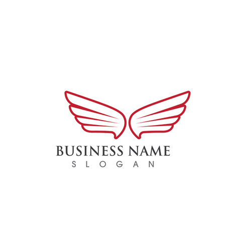 Wing bird logo and symbol vector imageのイラスト素材
