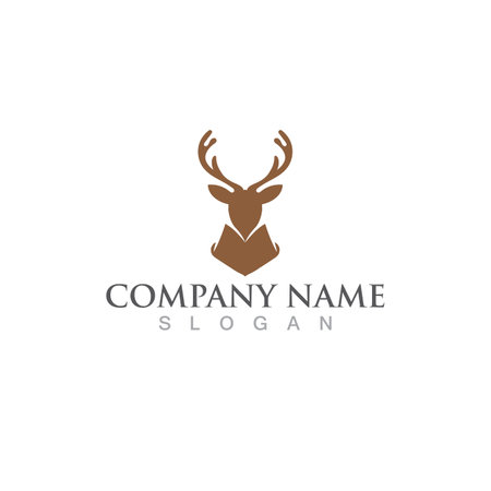 Deer Logo Template vector icon illustration designのイラスト素材