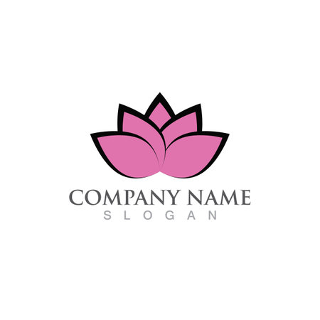 lotus flowers design logo Template iconのイラスト素材