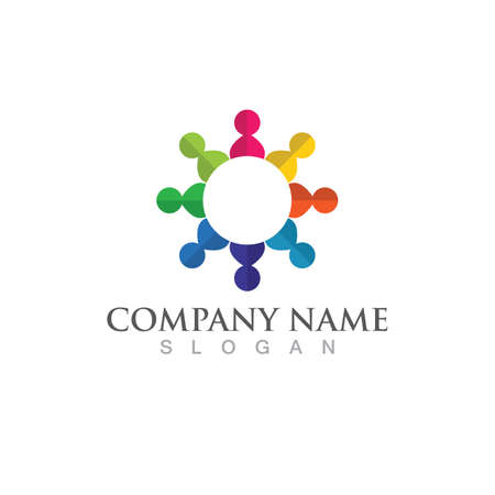 Community, teamwork and social icon design templateのイラスト素材