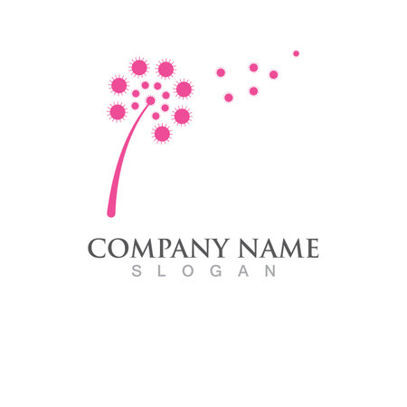 Dandelion logo and symbol flowerのイラスト素材