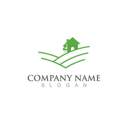 Plantation field logo nature foodのイラスト素材