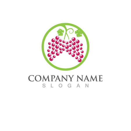 Grapes logo template vector icon illustration designのイラスト素材