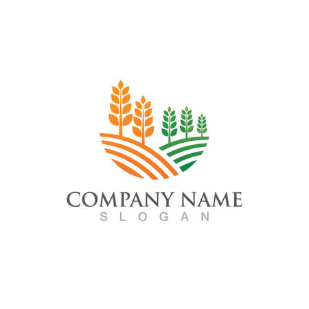 Farm agriculture organic logo  icon illustrationのイラスト素材