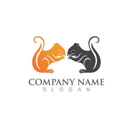 squirrel logo and symbol vectorのイラスト素材