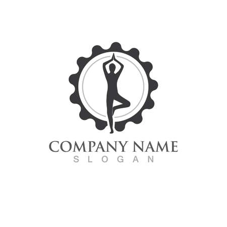 Yoga health logo sign illustration vector designのイラスト素材