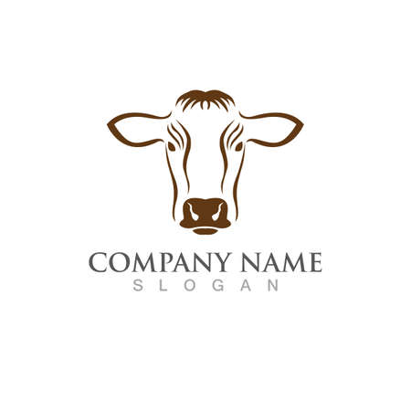 Cow Logo Template vector icon illustration designのイラスト素材