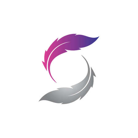 feather logo vector template imageのイラスト素材