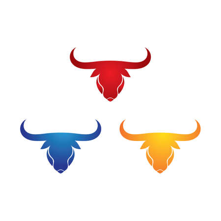 Bull horn angry logo vector imageのイラスト素材