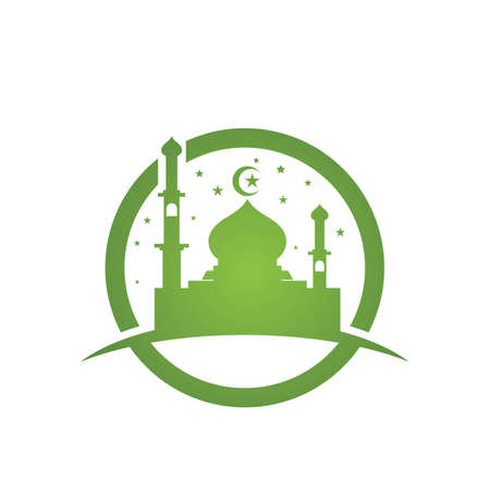 mosque logo and symbol vectorのイラスト素材