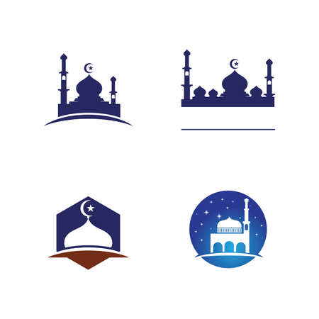 mosque logo and symbol vectorのイラスト素材