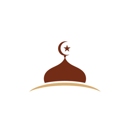 mosque logo and symbol vectorのイラスト素材