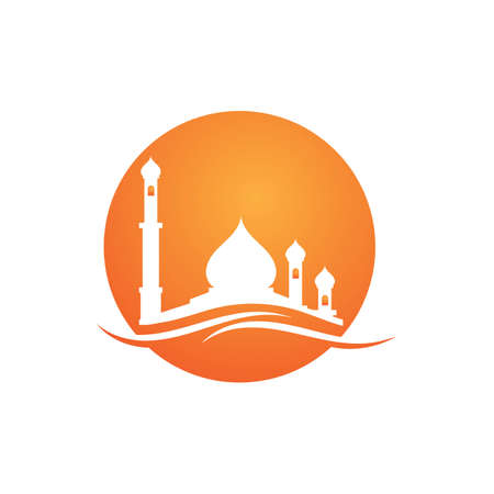 mosque logo and symbol vectorのイラスト素材