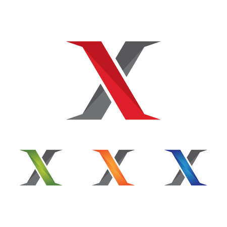 X Letter Logo Template vector icon illustration designのイラスト素材