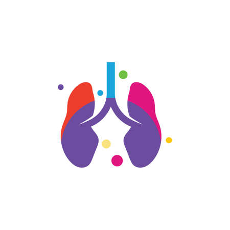 Lungs Care Logo Template Design Vector, Lungs health Design Concept vector.のイラスト素材