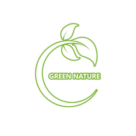 Green leaf nature logo ecology vectorのイラスト素材