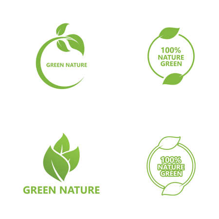Green leaf nature logo ecology vectorのイラスト素材