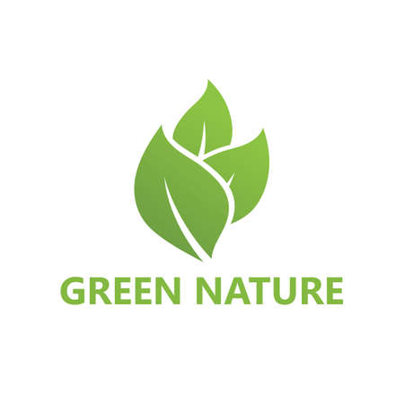 Green leaf nature logo ecology vectorのイラスト素材