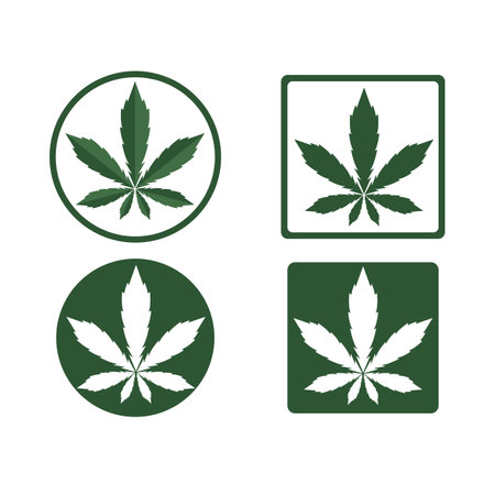 Cannabis leaf health nature logo vectorのイラスト素材