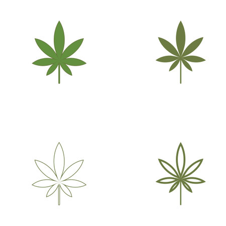 Cannabis leaf health nature logo vectorのイラスト素材