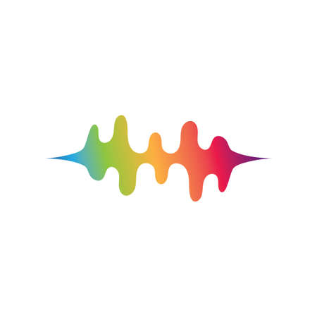 Sound waves logo line vector design templateのイラスト素材